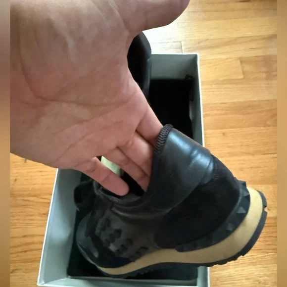 Valentino Black and Tan Men's Sneakers